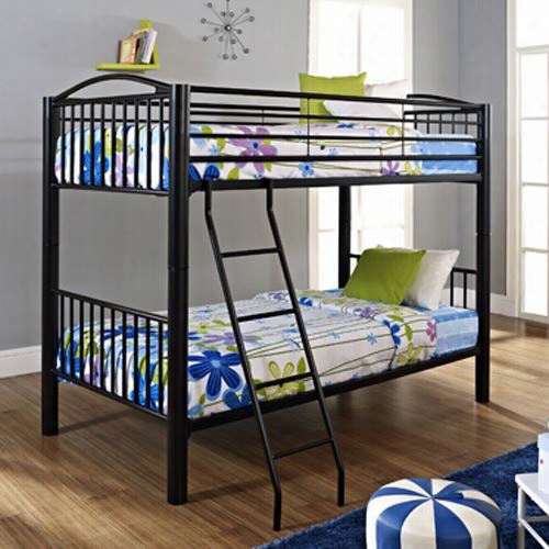 P Owell Equipage 938-138 Heavy Metal Twin Over Twinbunk Bed In Black