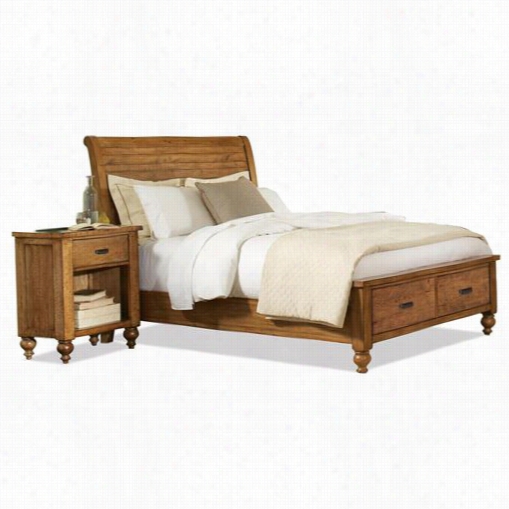 Riverside 91670-91673-91674 Summerhill Queen Sleigh Bed With Storage Footbord