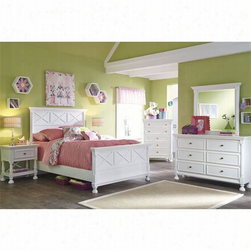 Signature Design By Sahley B502-4-b502-86-b502-87--b502-91-b502-91 Kaslyn Full Panel Bed Witth Two Nightstands
