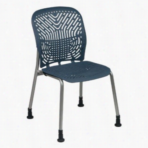 Space Seating 801-776g 801 Seriess Set  Of 2 Deluxe Spaceflex Platinum Frame Visitor's Chair In Blue Mist