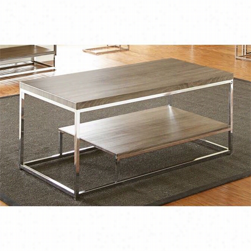 Steve Silver Lu250c Lucia Cocktail Table In Grey/chrome