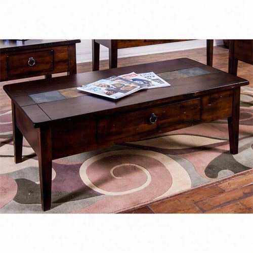 Sunny Designs 3176dc-c Santa Fe 49"&quott; Coffee Table In Dark Chocolate