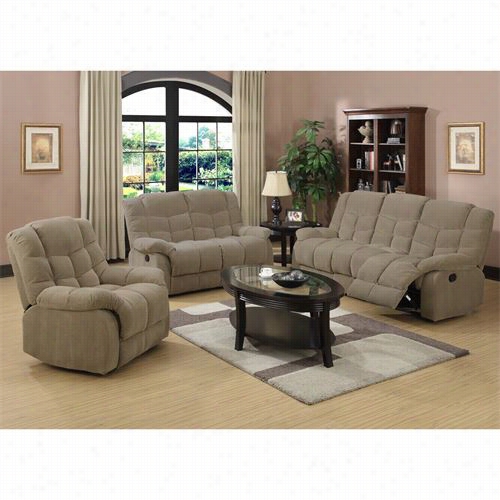 Sunset Trading Su-he330-305-3pcset Heaven On Earth 3 Piee Reclining Living Room Set In Tan