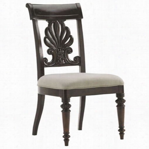 Tommy Abhama 548-880-01 Island Traditions Chester Carved Side Chair In Dark Borwn/windsor