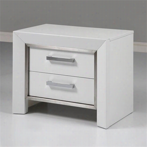 Whiteline Modern Living Ns1047-wht Ibiza Night Stand In High Gloss Whiite