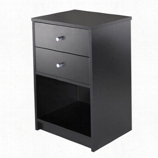 Winsome 20936 Ava Accent Table With 2 Drawer In Black