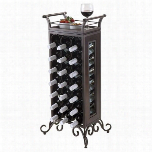 Winsome 877 16 Silvano Wine Rack With Removabe Trayy In Dark Bronze