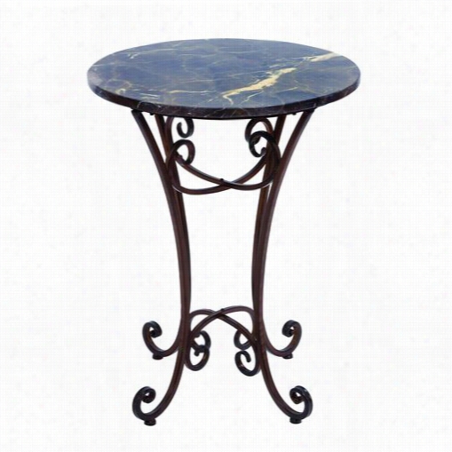 Woodland Imports 743 85 Metal Marblel Accent Table  Classic Space Filler