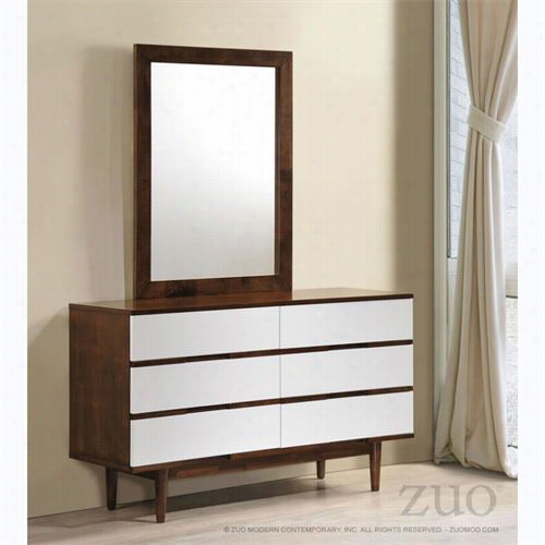 Zuo 800332-800333 La Double Dresser In The Opinion Of Mirror In Walnut