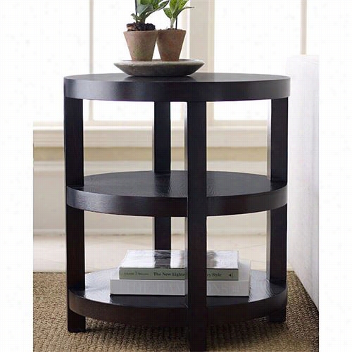 Abbyson Living Fr7000-0230 Capri Round Glass End Table In Espresso