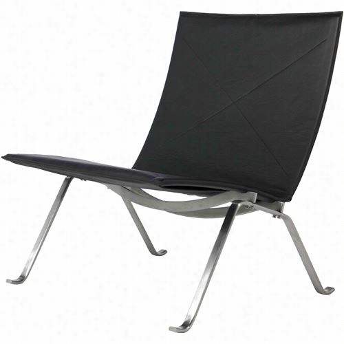 Aeon Furniture Ch4062a--ml001 Fairfax Lounge Chair In Black / Brushed Stainless Steel