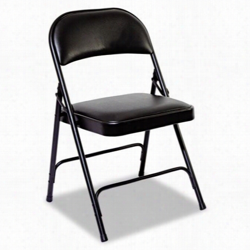 Alera Alec96 Steel Folding Chair  With Padded Back/seat In Graphhite - 4/cato