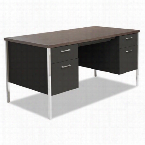 Alera Alesd6030 60""w Double Pedestal Steel Desk And Metal Desk