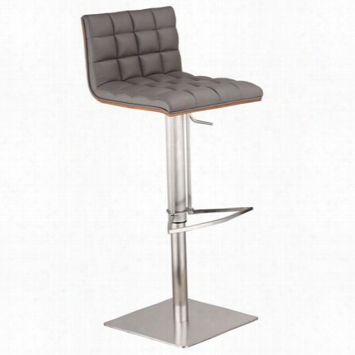 Armen Livin Lc O Sswbgarb201 Oslo Adjustable Barstool In Brushed Stainless Steel