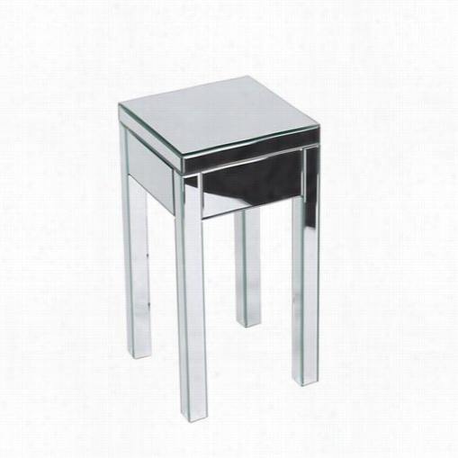 Avenue Six Ref09-slv Reflections End Table In Silver Mirror