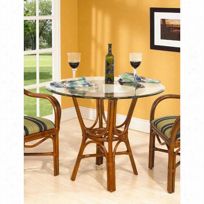 Boca Rattan 22013ama-s Amarillo Cafe Index In Urban Mahogany With Glass Top