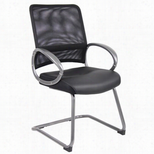 Bosso Ffice Products B6409 Mesh Back Withpewter Guest Chair