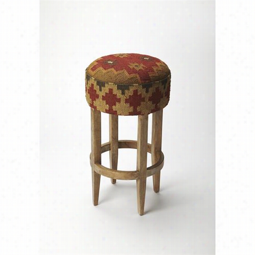 Butler 51633120 Mountain Lodge Las Cruces Kilim Pouffe Bar Stool