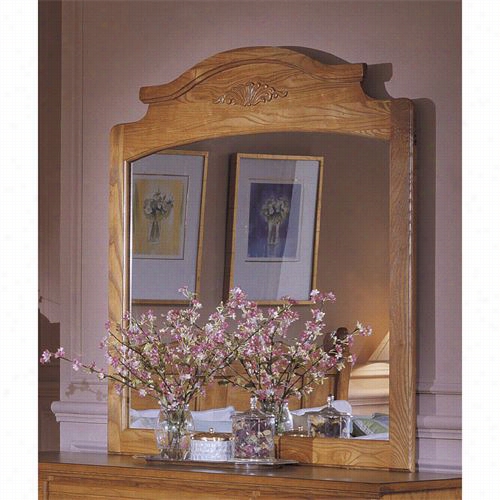 Carolina Furniture 236600 Carolina Oak 38"" X 34"" Landscape Mirror In Golden Oak