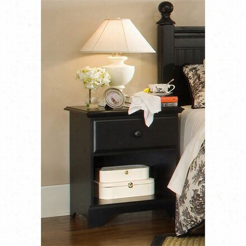 Carolina Furniture 432100 Midnight 1 Drawer Night Stand In Black