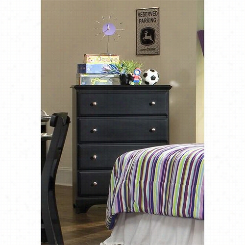 Carolina Furniture 434400 Midnight 4 Draweer Chest In Blac