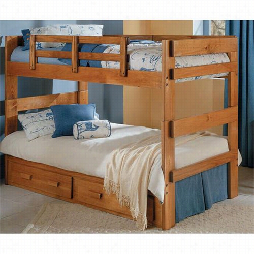 Chelsea Home Furniture 3626021-s  Twin / Twin Split Bunk Bed With Underbed Storage In Honey