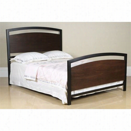 Classic Flame B594qmb Bellquot;"o Queen Metal And Wood Bed Frame In Cocoa