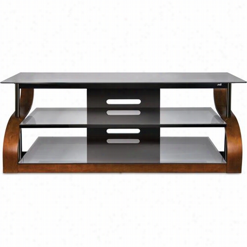 Classic Flame Cw342 Bell'o 65"q&uot; Contemporary Curved Wood Flat Panel Tv Stand In Espresso