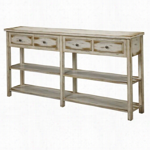 Coast To Border 320624  Drawers Console Table In Ada Antique White