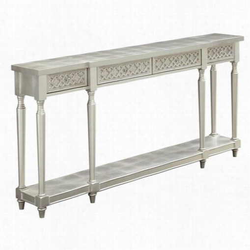 Coast  To Coast 70777 Four Drawer Console Table In  Margo Silver Leaf