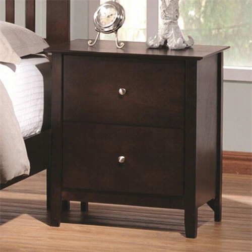 Coasyer Furniture 202082 Tia Casual 2 Drawers Night Stand In Cappuccino