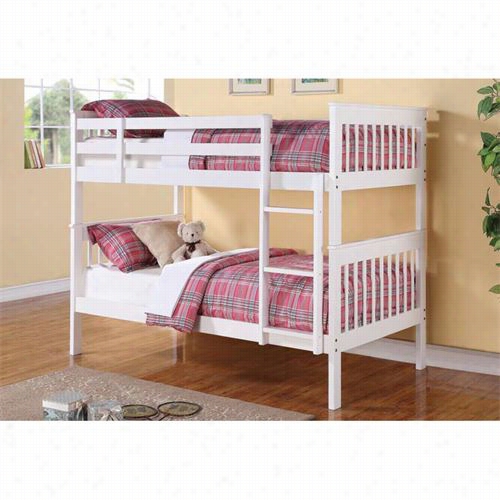 Coaster Furniture 4602 Twin Over Twin Bunk Bed With Fuull Extent Guar D Rwils