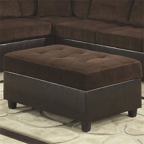 Coaster Furniture 503014 Henri Casual Contemporary Storage Cocktail Ottoman In Chocolate And Black