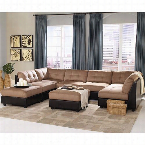 Coaster Furni Ture 551001/4-551002/2claude 6 Piece Brown Sectional Sofa