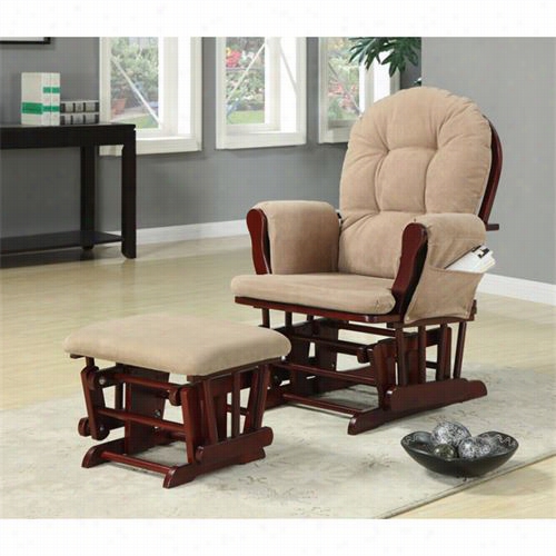 Coaster Furniture 650010 Tan Microfiber Glider Withmatching Ottoman