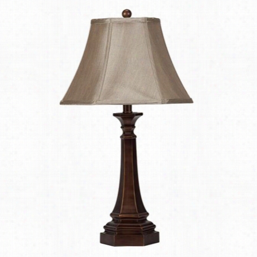 Coaster Furniture 901255 Table Lamp In Bronze With Beige Fabric Shade
