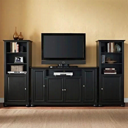 Crosley Furnitture Kf100009c Newport 60"" Tv Stand And Two 60"" Audio Piers