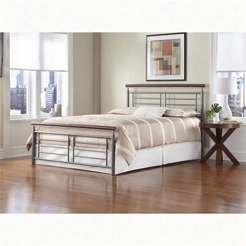 Fashion Bed Group B11976 Fontane Silver/cherry Metall King Bed
