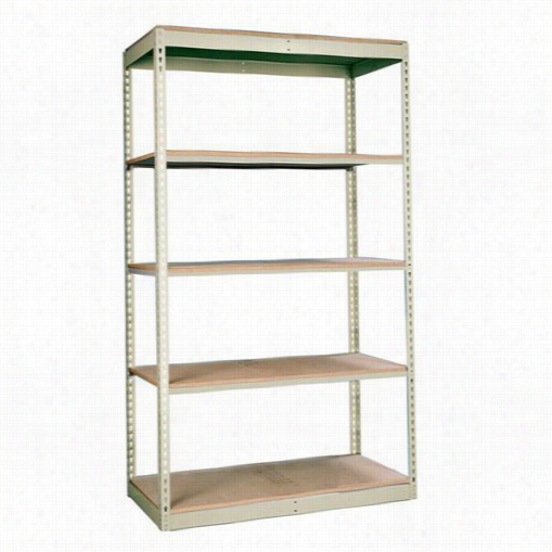 Hallowell Srs483684-5ap Rivetwell 48""w X 36&wuot;"d X 84""h 5 Levels Add-on Unit Sincere Rivet Boltless Shelving In Parchment - Decking Not Included