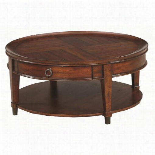 Hammary 197-911 Sunset Vallye Rounnd Cocktail Tablein Riich Mahogany