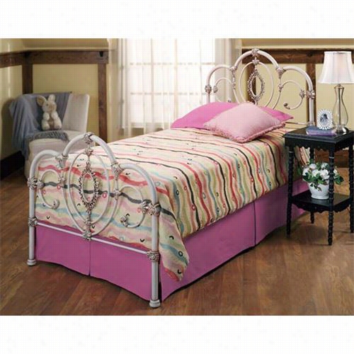 Hillsdale Furniture 1310-330 Victoria Tin Bed Set In Antique Wwhiit E- Rails Not Included