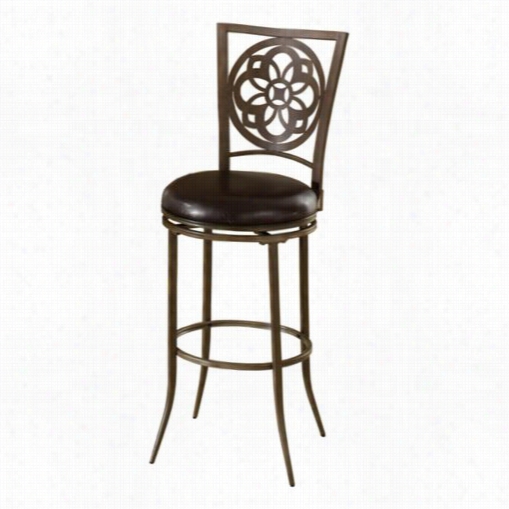 Hillsdale Furniture 5435-830 Marsala Swivel Bar Stool In Gray With Rust Highlights