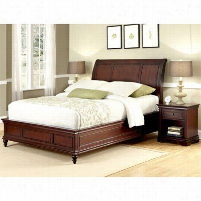 Hoje Styles 5537-6019 Lafayette King Sleigh Bed  And Nightt Staane In Rich Cherry