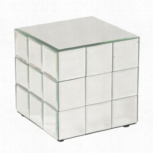 Howard Elliott 11045 Antares Short Mirrored Puzzle Cube Pedesta L