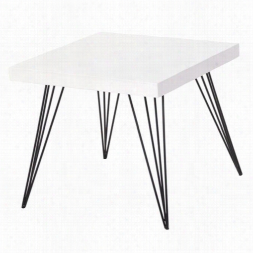 Howard Elliott 83034 Square Side Table In Glossy White