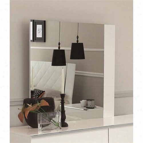J&ampm; Furniture 18067-mir Stella Mirror In White Lacquer/ Chrome