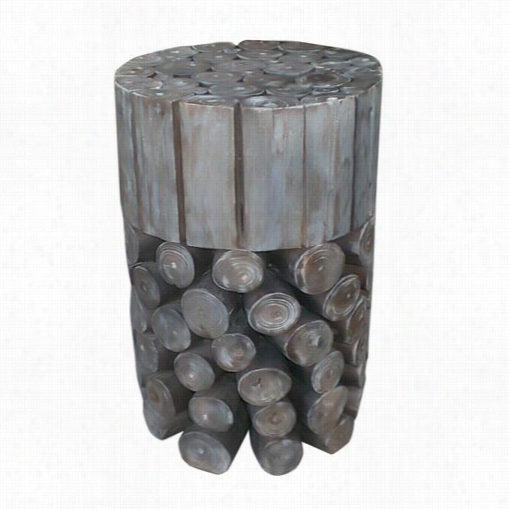 Jeffan Ntr-rt105-gb Roun Teak Log Stool