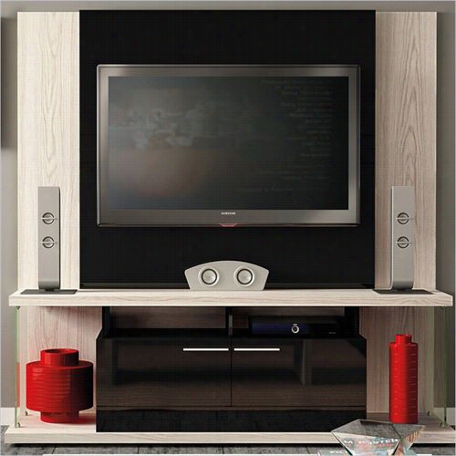 Manhattan Comfort 22224 Delacorte Tv Entertainment Center In Nature White And Black