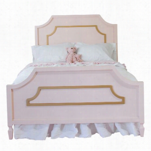 Newport Cottages Npc4961-pp-go Beverly Full Bed In Pale Pink With Gold Trim
