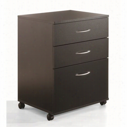Nexera 6091 Essentials 3 Drawers Mobile Filing Cabinet In Black